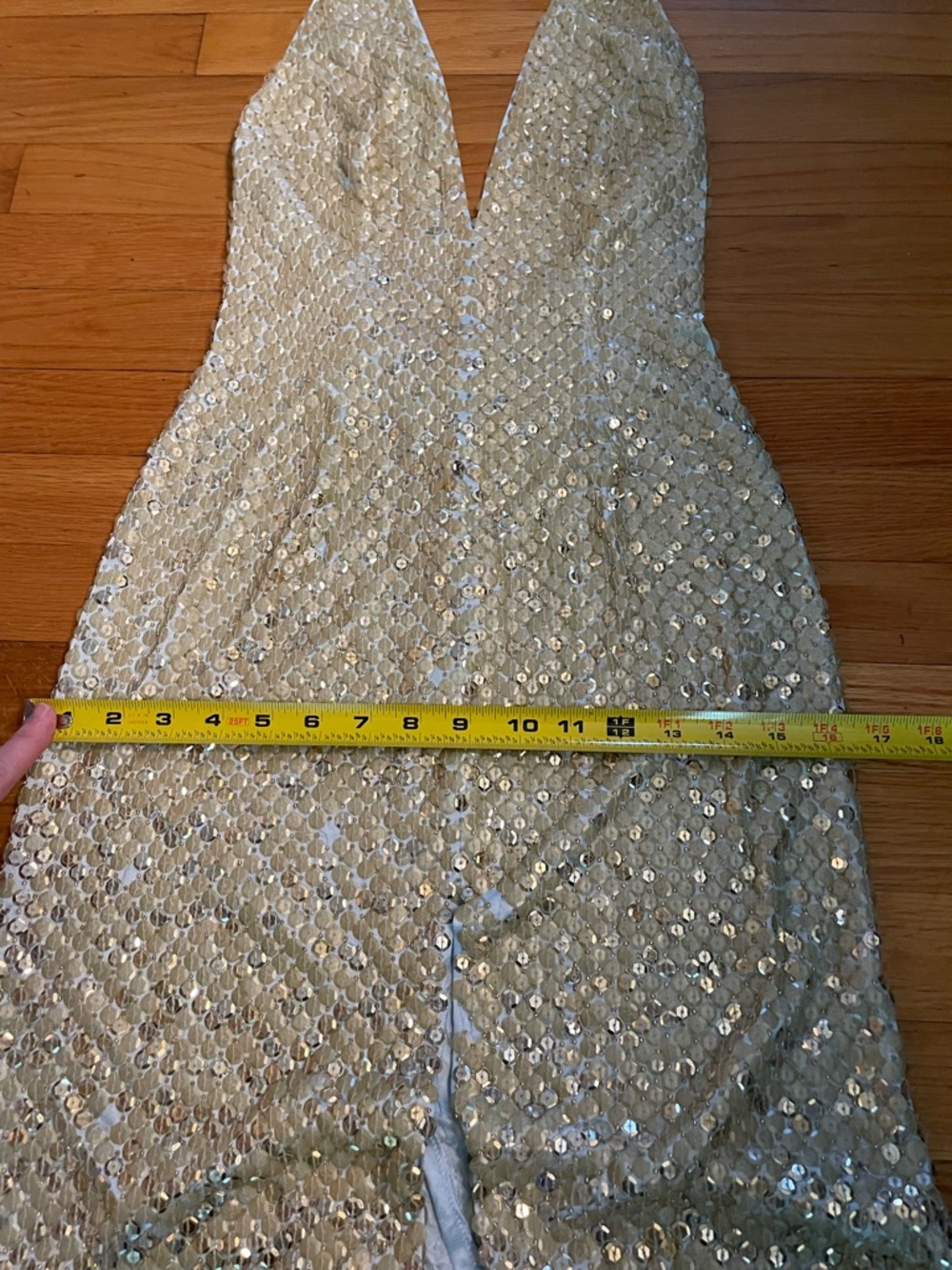 Jovani Sequin Gown, vintage, glamorous XS  Hollywood Halter flaws* - Picture 9 of 17